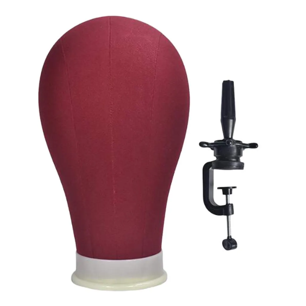 Professional Mannequin Head Wig Making Display Training Head with Table Clamp (Deep Red)
