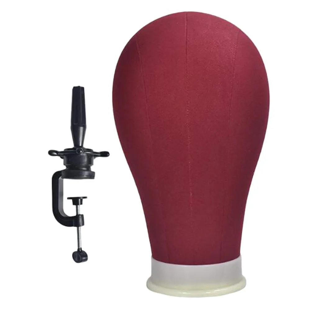 Professional Mannequin Head Wig Making Display Training Head with Table Clamp (Deep Red)
