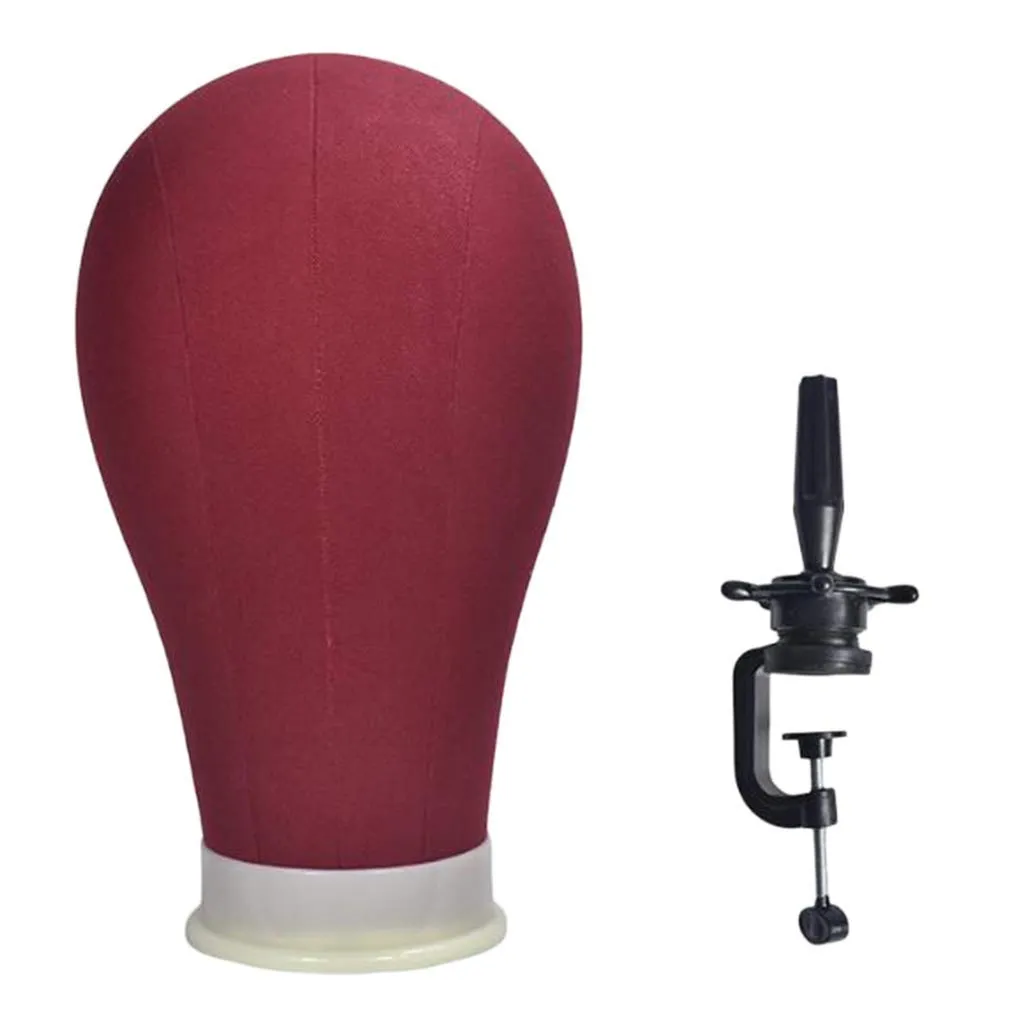 Professional Mannequin Head Wig Making Display Training Head with Table Clamp (Deep Red)