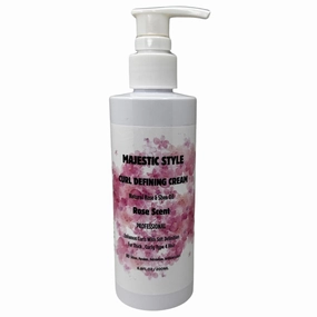 Professional Curl Defining Cream With Natural Rose & Shea Oil 6.8 fl oz, Prevent Dryness, Promotes Silkiness, Shine, Body, Volume, Enhances Curls With Soft Tames Frizz & Flyaways.