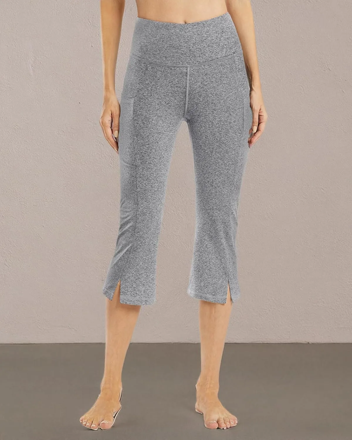 Promover Capri Pants for Women Bootcut Yoga Pants with Pockets High Waisted Flare Leggings Casual Work Pants