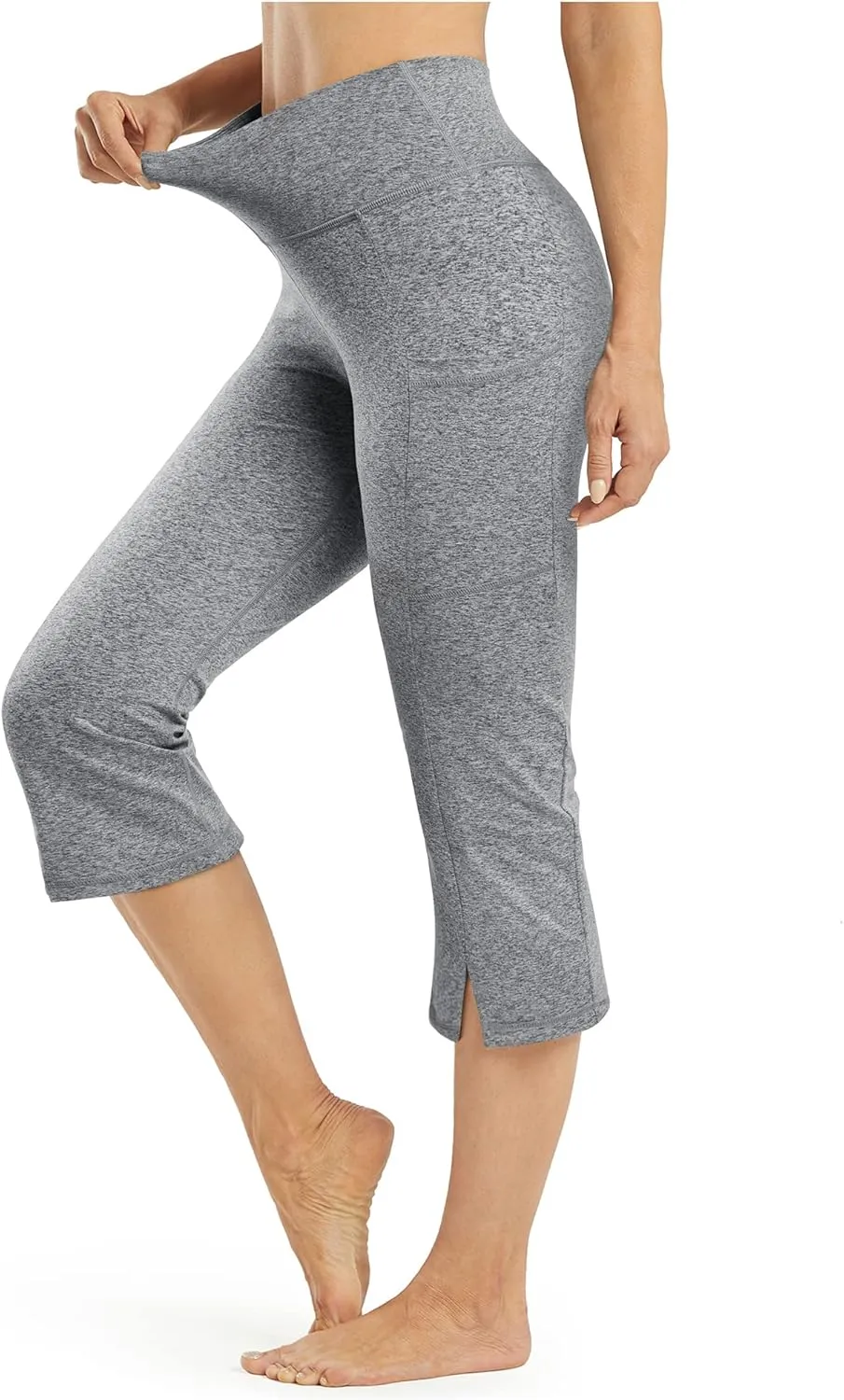 Promover Capri Pants for Women Bootcut Yoga Pants with Pockets High Waisted Flare Leggings Casual Work Pants