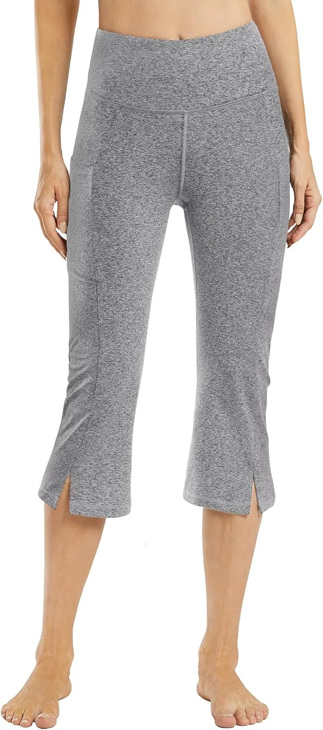 Promover Capri Pants for Women Bootcut Yoga Pants with Pockets High Waisted Flare Leggings Casual Work Pants