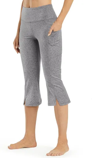 Promover Capri Pants for Women Bootcut Yoga Pants with Pockets High Waisted Flare Leggings Casual Work Pants