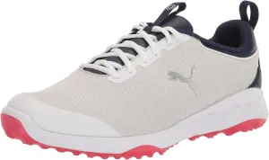PUMA Men's Fusion Pro Golf Shoe, White Navy-for All Time Red, 7.5