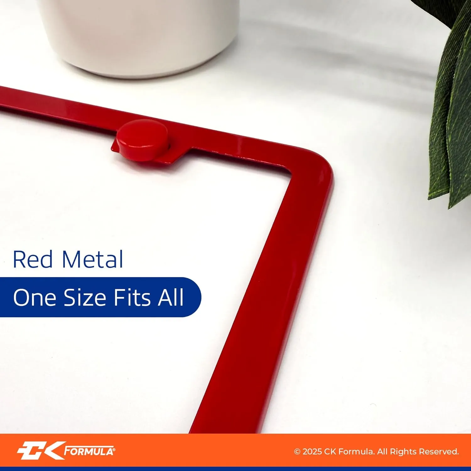 Pure Red License Plate Frame - Metal Car Plate Frame, Red License Plate Frames for Women & Men, Car License Plate Holder, Porta Placas para Auto, Car Tag Frame (Pack of 1)