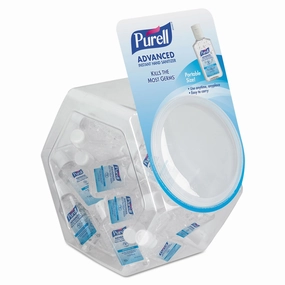 Purell 390136BWL Advanced Instant Hand Sanitizer Gel, 1 oz Bottle, Lemon Scent, 36/Bowl,1 Bowl/CT