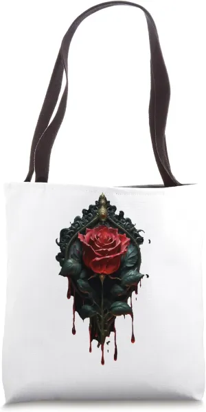 "Crimson Convergence: The Melting Rose" Tote Bag