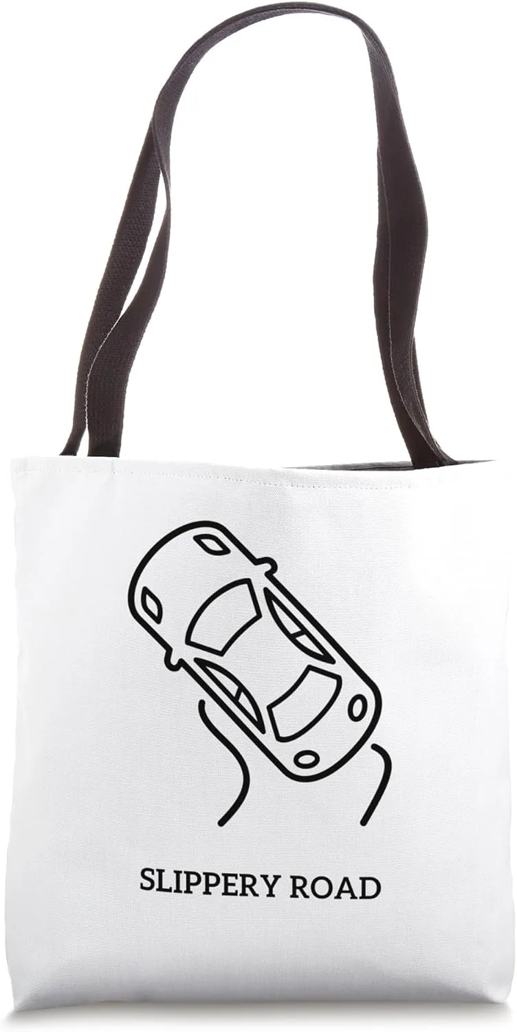 "Slippery Road" serves as a poignant reminder Tote Bag