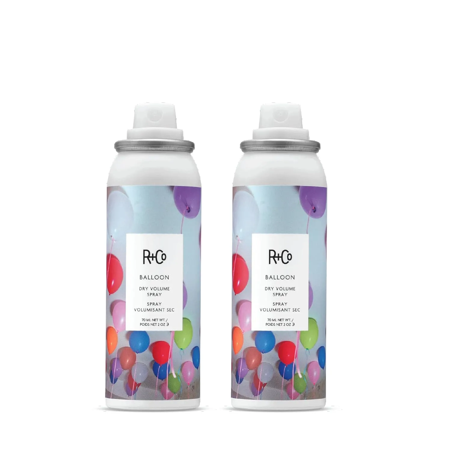 R Co Balloon Dry Volume Hair Spray Travel Size | Instant Volume, Texture and Shine | Long-Lasting, Ultra-Light Spray for Fine Hair | TSA Approved | Set of 2