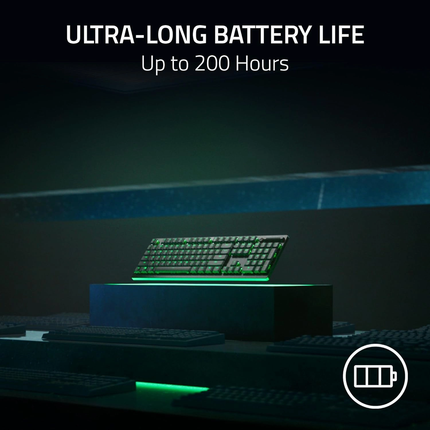 Razer DeathStalker V2 Pro Wireless Gaming Keyboard: Low Profile Optical Switches Linear Red - HyperSpeed Wireless & Bluetooth - Chroma RGB - Up to 200 Hr Battery Snap Tap