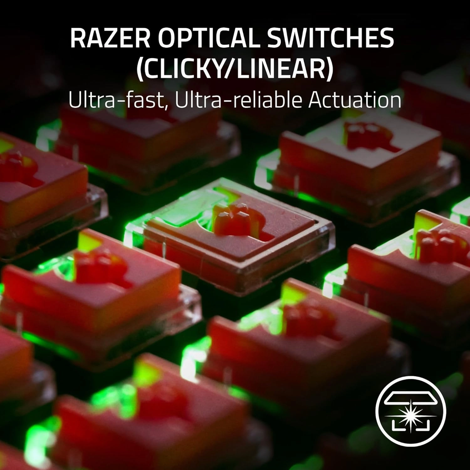 Razer DeathStalker V2 Pro Wireless Gaming Keyboard: Low Profile Optical Switches Linear Red - HyperSpeed Wireless & Bluetooth - Chroma RGB - Up to 200 Hr Battery Snap Tap