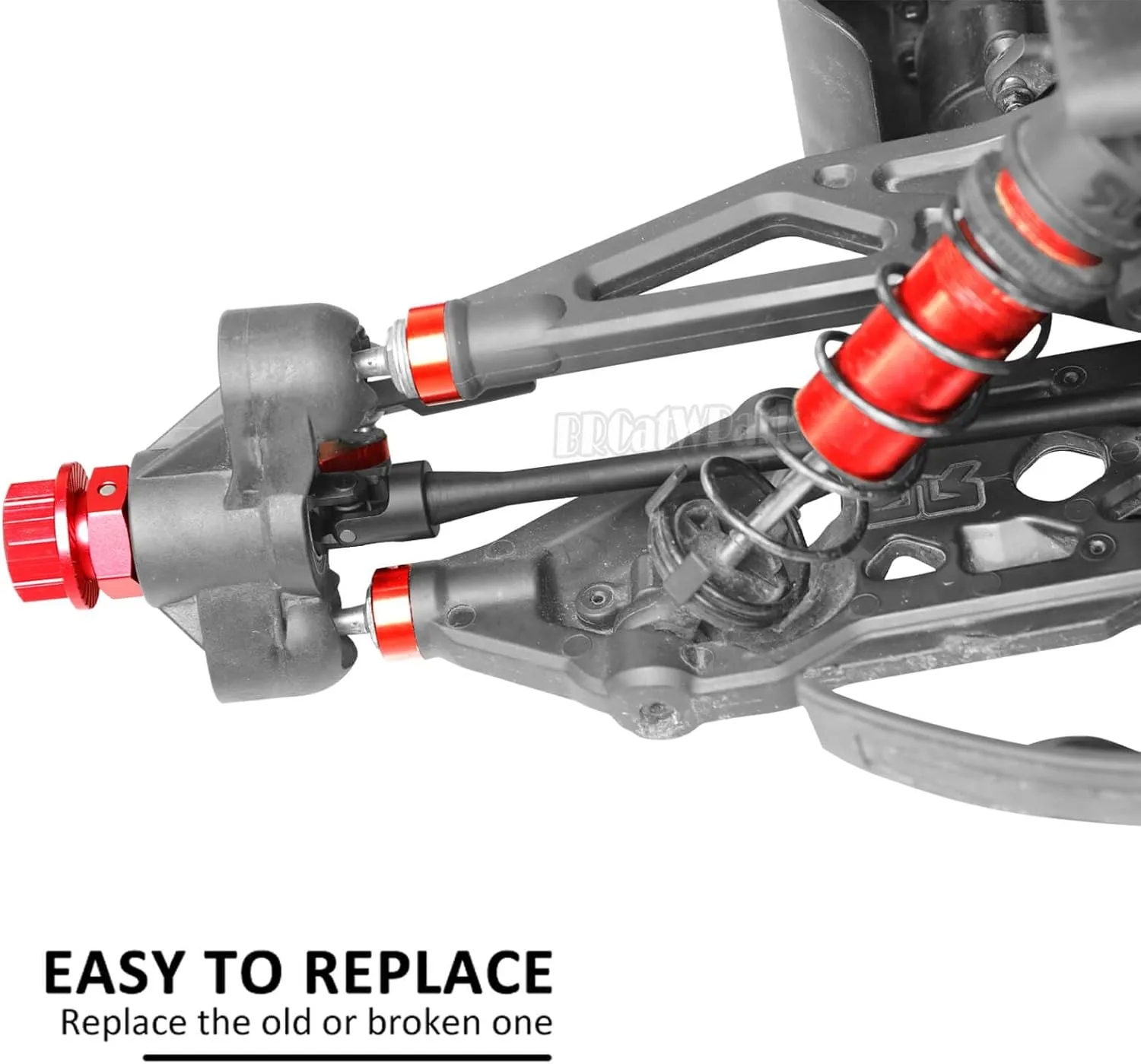 RC Drive Shaft Axles Upgrades Part for 1/5 KRATON 8S BLX Outcast 8S BLX,4PCS Front Rear CVD Driveshaft w/Wheel Hex Nuts Hop Ups,Black & Red
