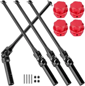 RC Drive Shaft Axles Upgrades Part for 1/5 KRATON 8S BLX Outcast 8S BLX,4PCS Front Rear CVD Driveshaft w/Wheel Hex Nuts Hop Ups,Black & Red