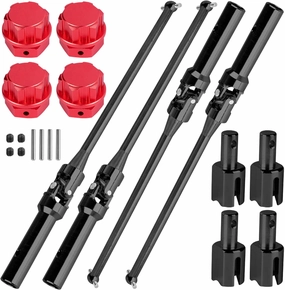 RC Drive Shaft Axles & Diff Outdrive Upgrades Part for 1/5 KRATON 8S BLX/Outcast 8S BLX,4PCS Front Rear CVD Driveshaft w/Wheel Hex Nuts Hop Ups,Black & Red