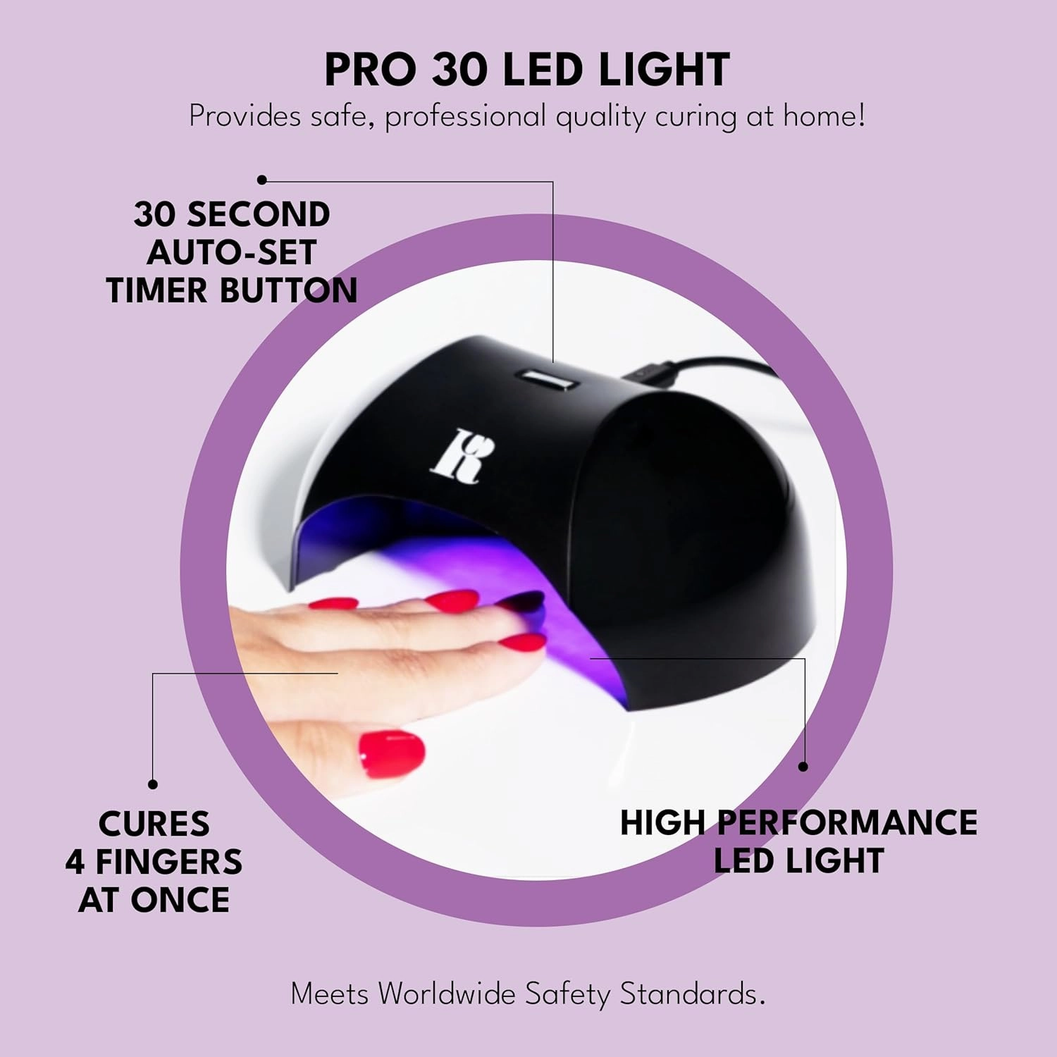 RC Red Carpet Manicure Pro 30 – 6W LED Gel Polish Curing Light for Gel Nail Polish, Fast 30-Second Cure, Long-Lasting 50,000-Hour LED, Ergonomic & Acetone-Resistant Lamp for Salon-Quality Manicures