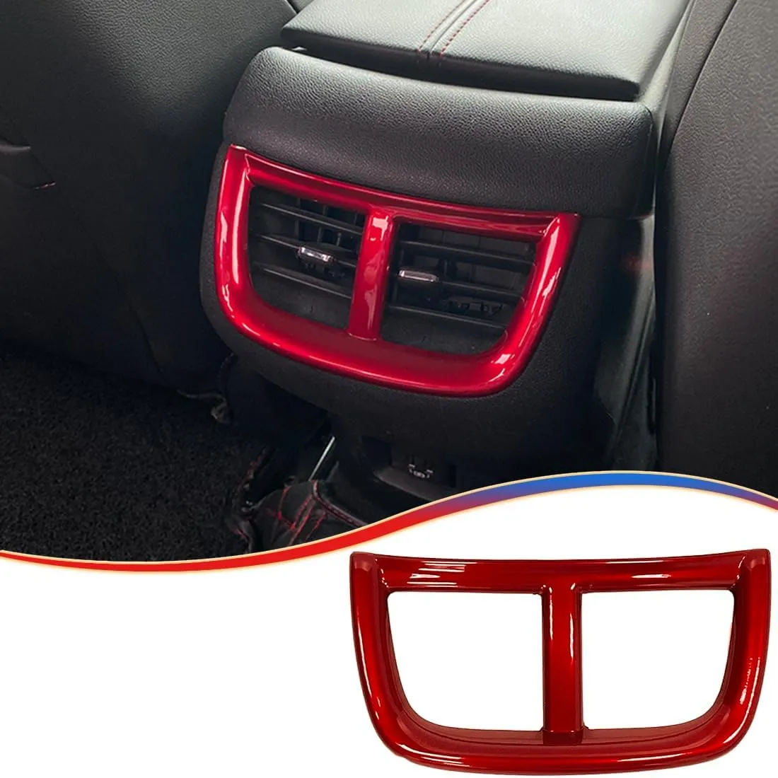 Rear Air Condition Vent Outlet Cover, for Chevrolet Malibu 2016 2017 2018 2019 2020 2021 2022 2023 2024 - ABS Wine Red Sport Interior Trim Full Set Accessories