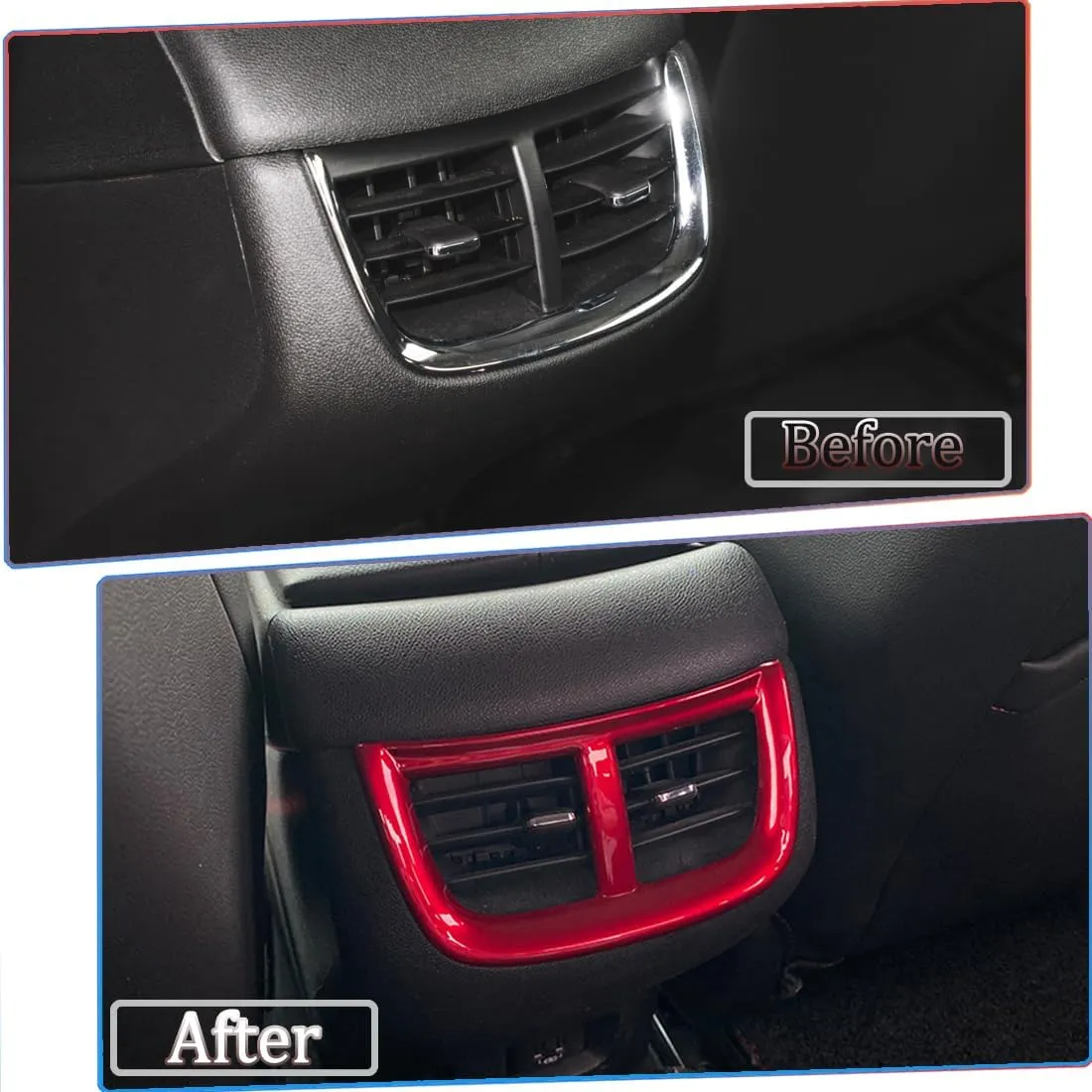 Rear Air Condition Vent Outlet Cover, for Chevrolet Malibu 2016 2017 2018 2019 2020 2021 2022 2023 2024 - ABS Wine Red Sport Interior Trim Full Set Accessories