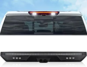 RECON Fits Sierra & Silverado 19-24 (4th GEN) - ULTRA HIGH POWER LED 3rd Brake Light w/CREE XML White LED Cargo Lights (Replaces LED 3rd Brake Light w/ 2 Cargo Bed Cameras Only - Smoked Lens