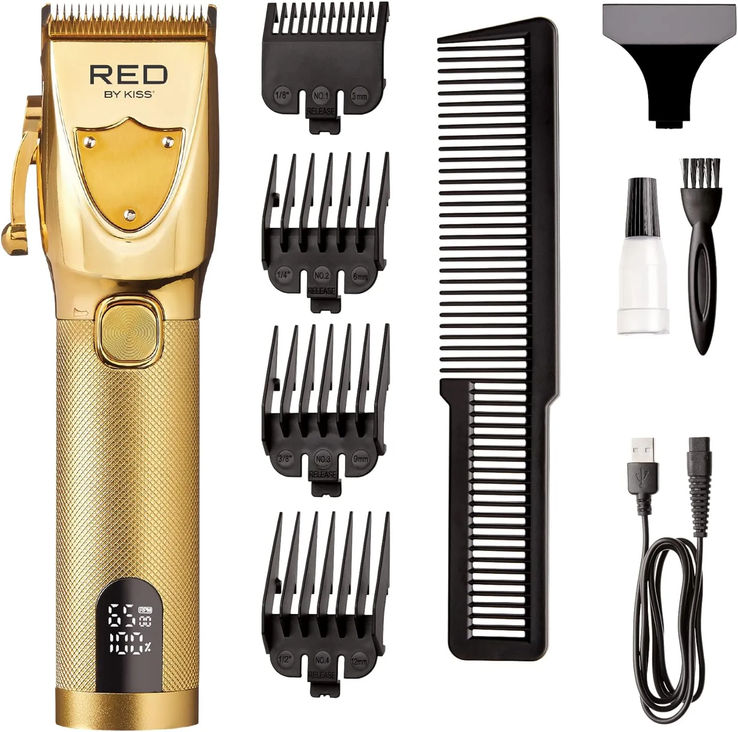 RED by Kiss Cordless Hair Clippers, Hair Trimmer for Professional Haircut, Grooming Kit for Men Ultra Clean-Cut Clipper
