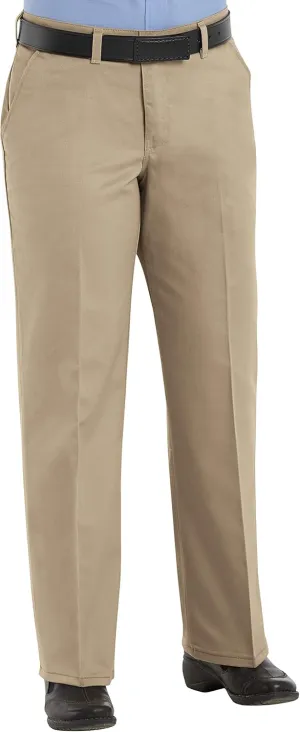Red Kap Women's Plain Front Cotton Work Pant, Khaki, 20W x 30L