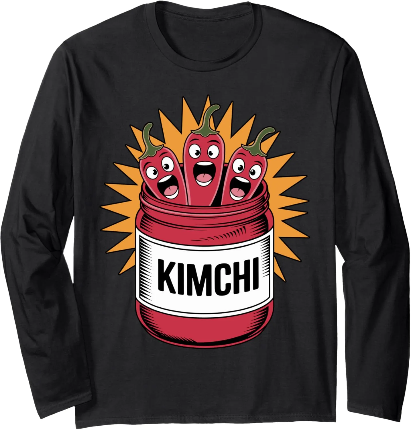 Red Pepper Chili Spicy Korean Food Kimchi Long Sleeve T-Shirt