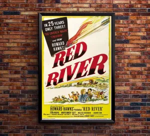 Red River - 1948 - Movie Poster-24 x 36 Inches (Black - Framed)