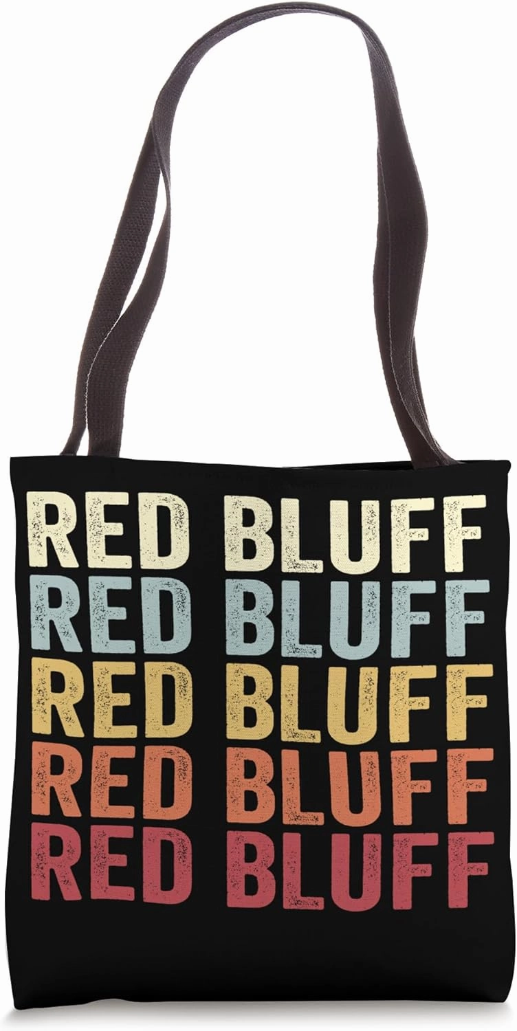 Red Bluff California Red Bluff CA Retro Vintage Text Tote Bag