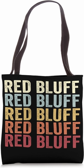 Red Bluff California Red Bluff CA Retro Vintage Text Tote Bag