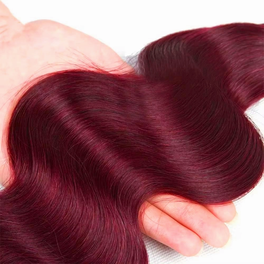 Red Bundles Human Hair Burgundy Body Wave Bundle 99j Human Hair Bundles 12 inch Red Body Wave Bundle 300g