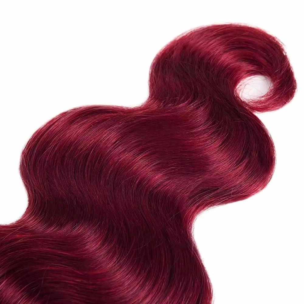 Red Bundles Human Hair Burgundy Body Wave Bundle 99j Human Hair Bundles 12 inch Red Body Wave Bundle 300g