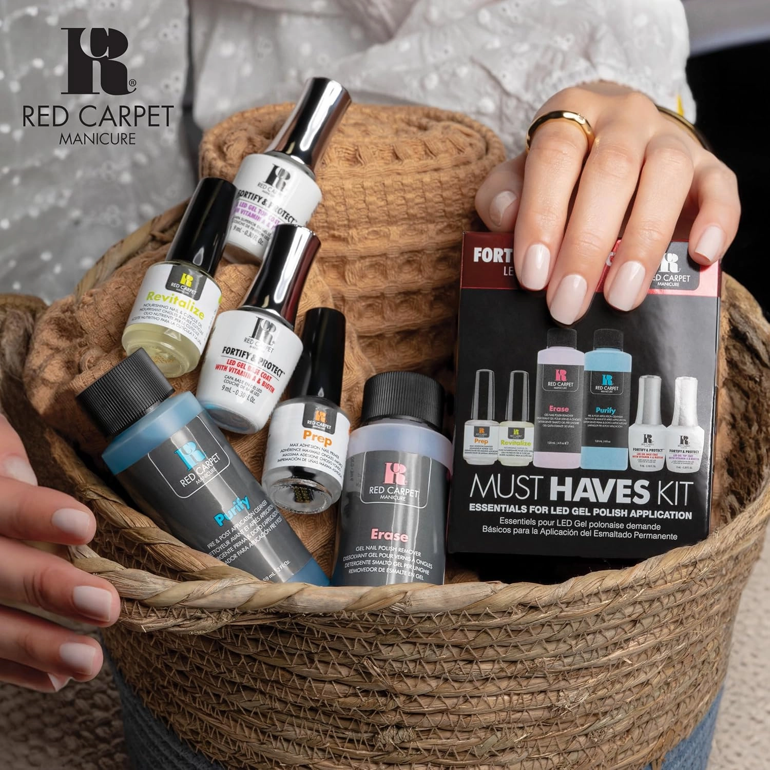 Red Carpet Manicure Fortify & Protect Kit – Essentials for UV/LED Gel Application. Vitamin A & Biotin Infused, Long-Lasting, Chip-Resistant Manicure