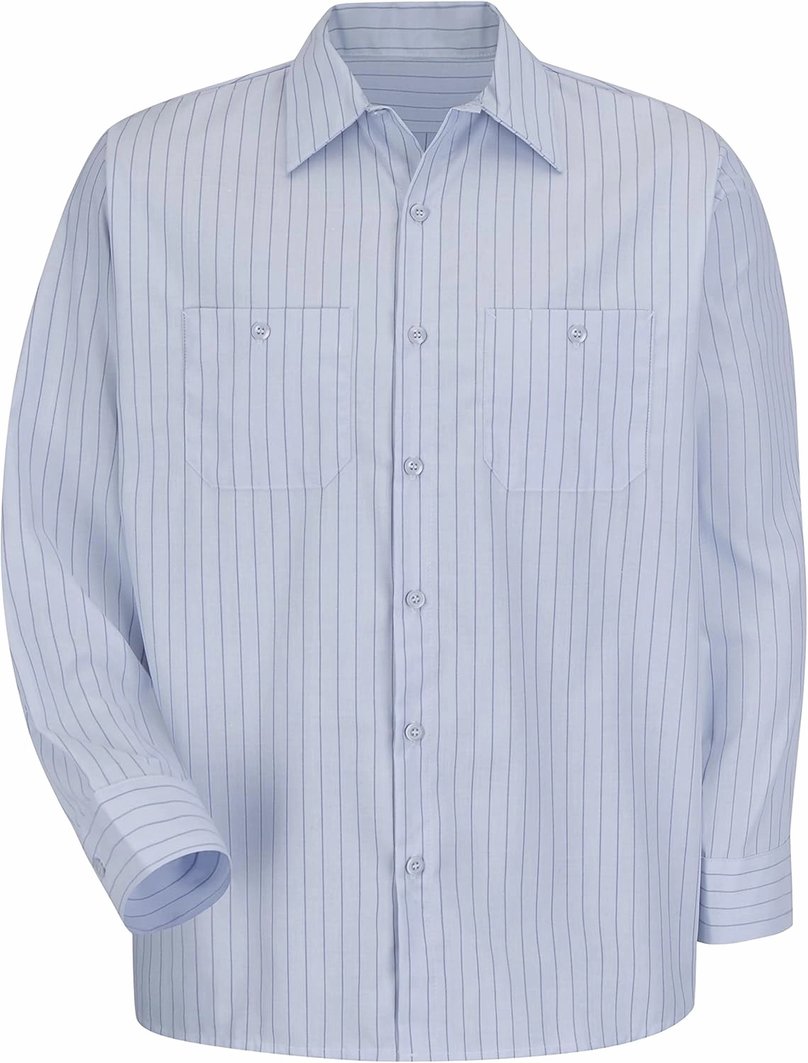 Red Kap Men's Long Sleeve Industrial Stripe Work Shirt