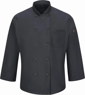Red Kap Men's Long Sleeve Ten Button Chef Coat with Mimix and Oilblok