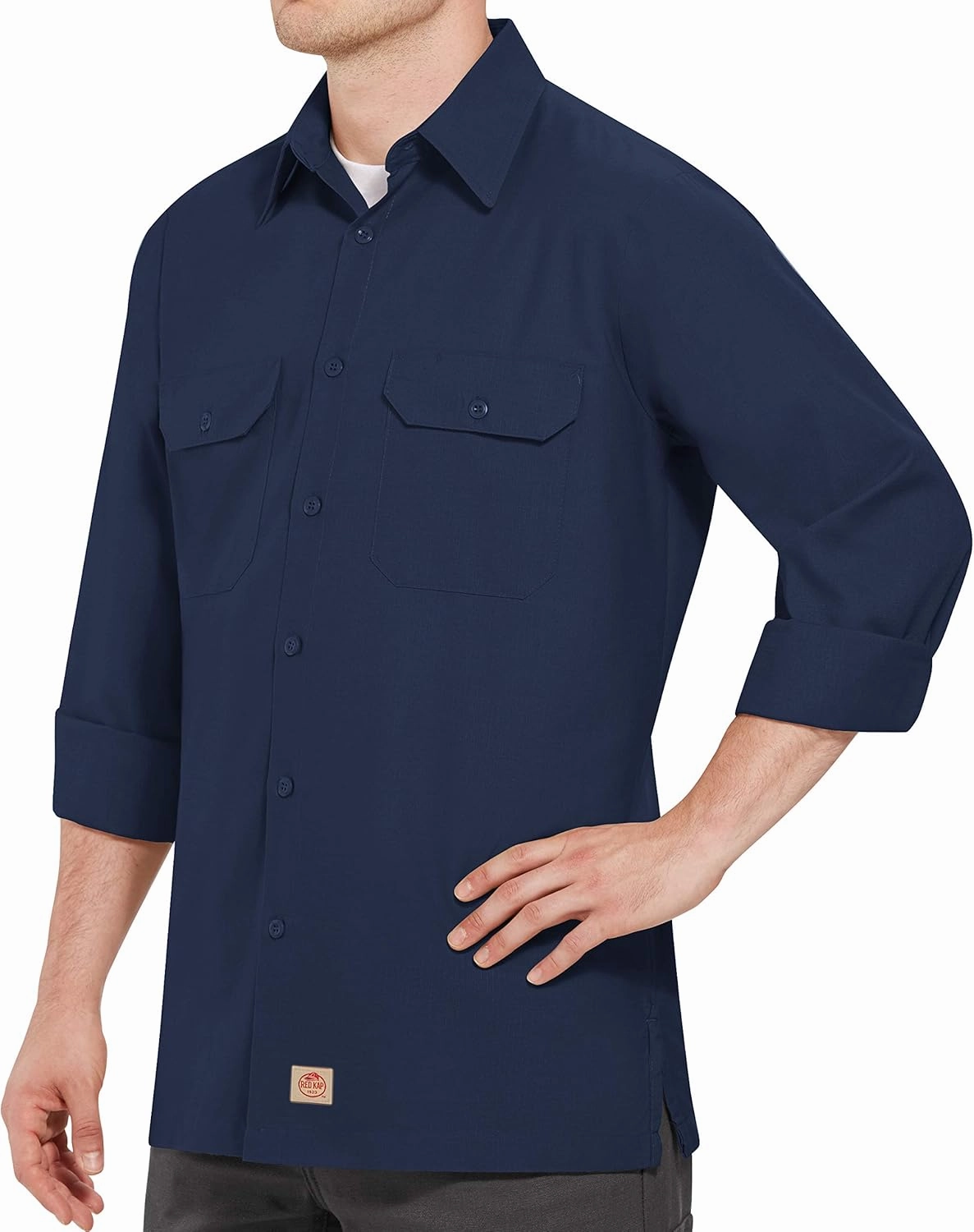 Red Kap Solid Ripstop Work Shirt, Tear Resistant, Long Sleeve