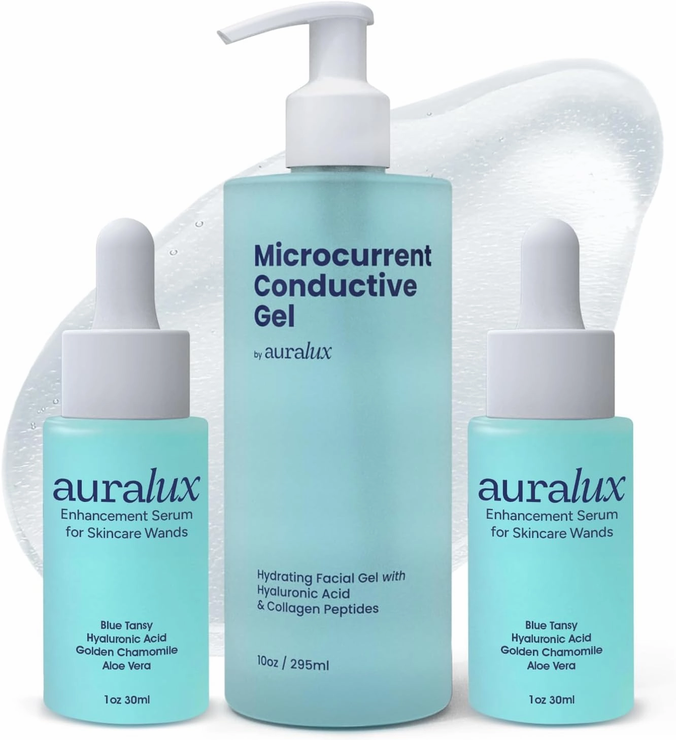 Red Light Therapy Serum (2 pcs) & Conductive Gel (1 pc) Bundle, Hydrating & Firming Duo for Microcurrent & Facial Devices, Enhances Conductivity, Locks in Moisture, Boosts Skincare Results