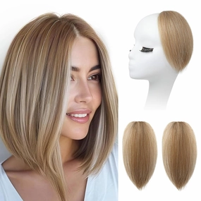 REECHO Clip in Hair Volumizer, 2PCS 8 inch Short Thick Clip in Hairpieces Adding Extra Volume Hair Extensions for Women with Thin Fine Hair - Dark Blonde