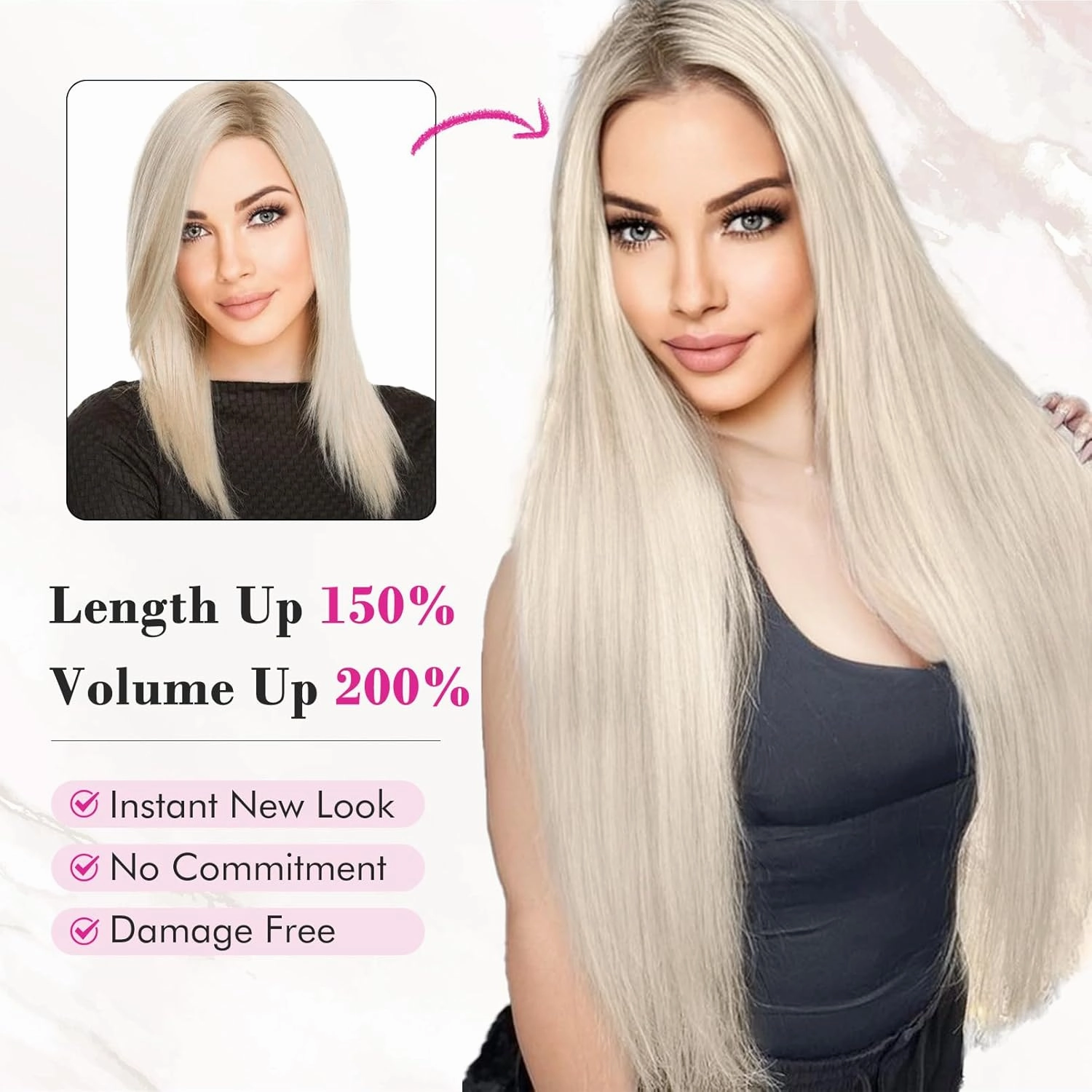 REECHO Hair Extensions, 11PCS Clip in Hair Extensions 24" Long Straight hair extensions HE005 Natural Soft Synthetic Hairpieces for Women – Chocolate Brown with Highlights