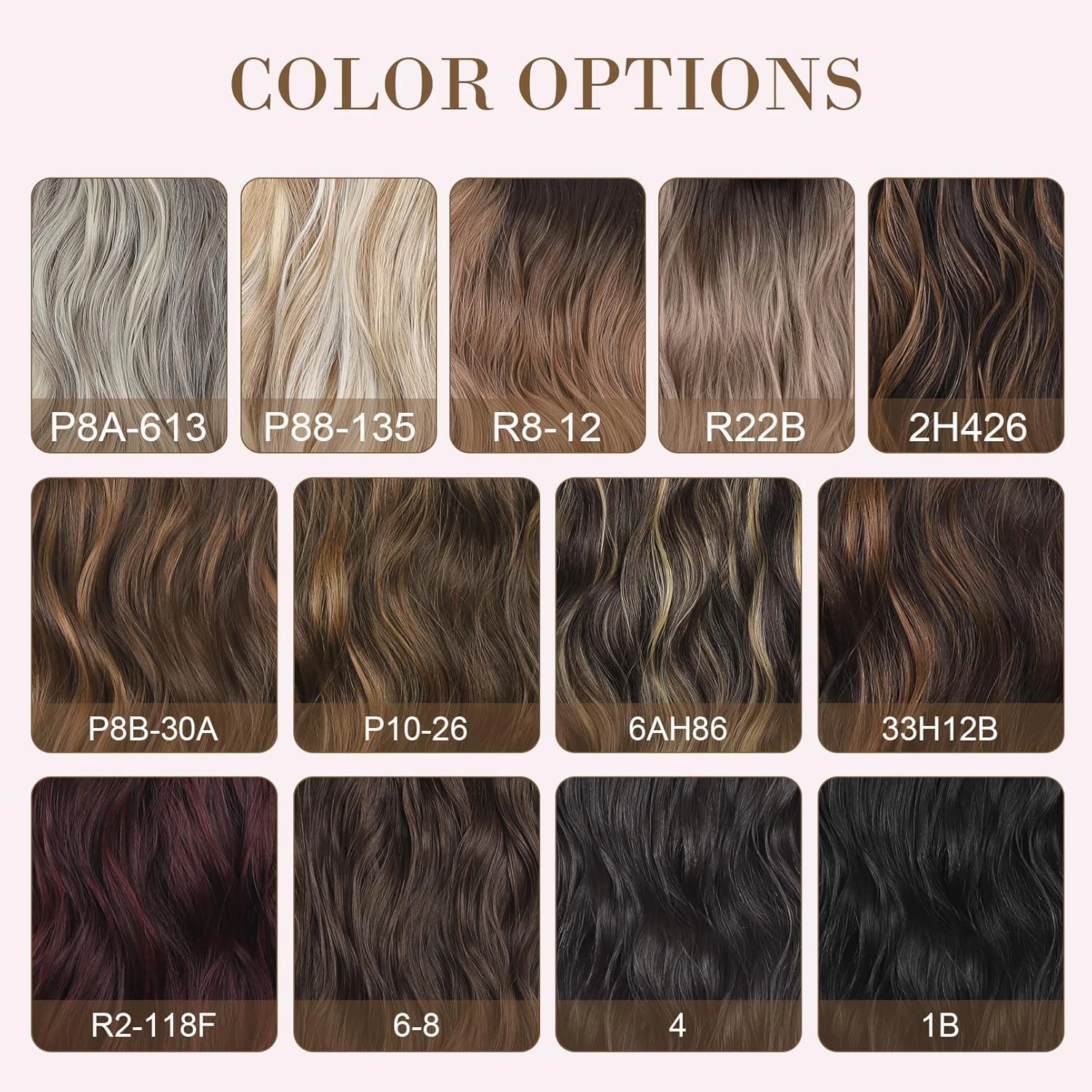 REECHO Hair Extensions, 4PCS Clip in Hair Extensions HE001 Natural Soft Synthetic Hairpiaeces for Women, Light Brown