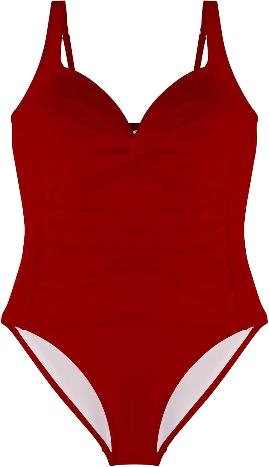 RELLECIGA Women’s Tummy Control One Piece Swimsuits Slimming Molded Cup Push Up Bathing Suit