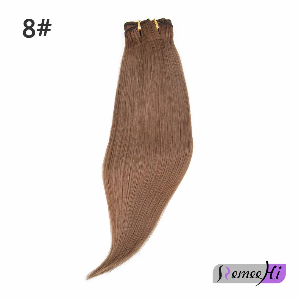 RemeeHi 8" Clip on Jerry Curly Hair Bangs Extension 23g Afro Fluffy Clip in Topper 100% Human Hair Front Fringe Hair Pieces 8# Chestnut Brown