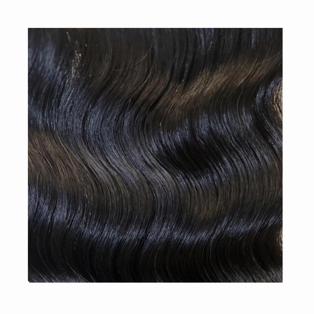Remy Cuticle Intact Double Drawn Real Human Hair Seamless-Invisible Clip Deep Wave Curl Human Hair Extentions #1B Soft Black 22 inch 120g 8 pcs