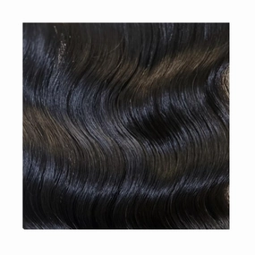 Remy Cuticle Intact Double Drawn Real Human Hair Seamless-Invisible Clip Deep Wave Curl Human Hair Extentions #1B Soft Black 22 inch 120g 8 pcs