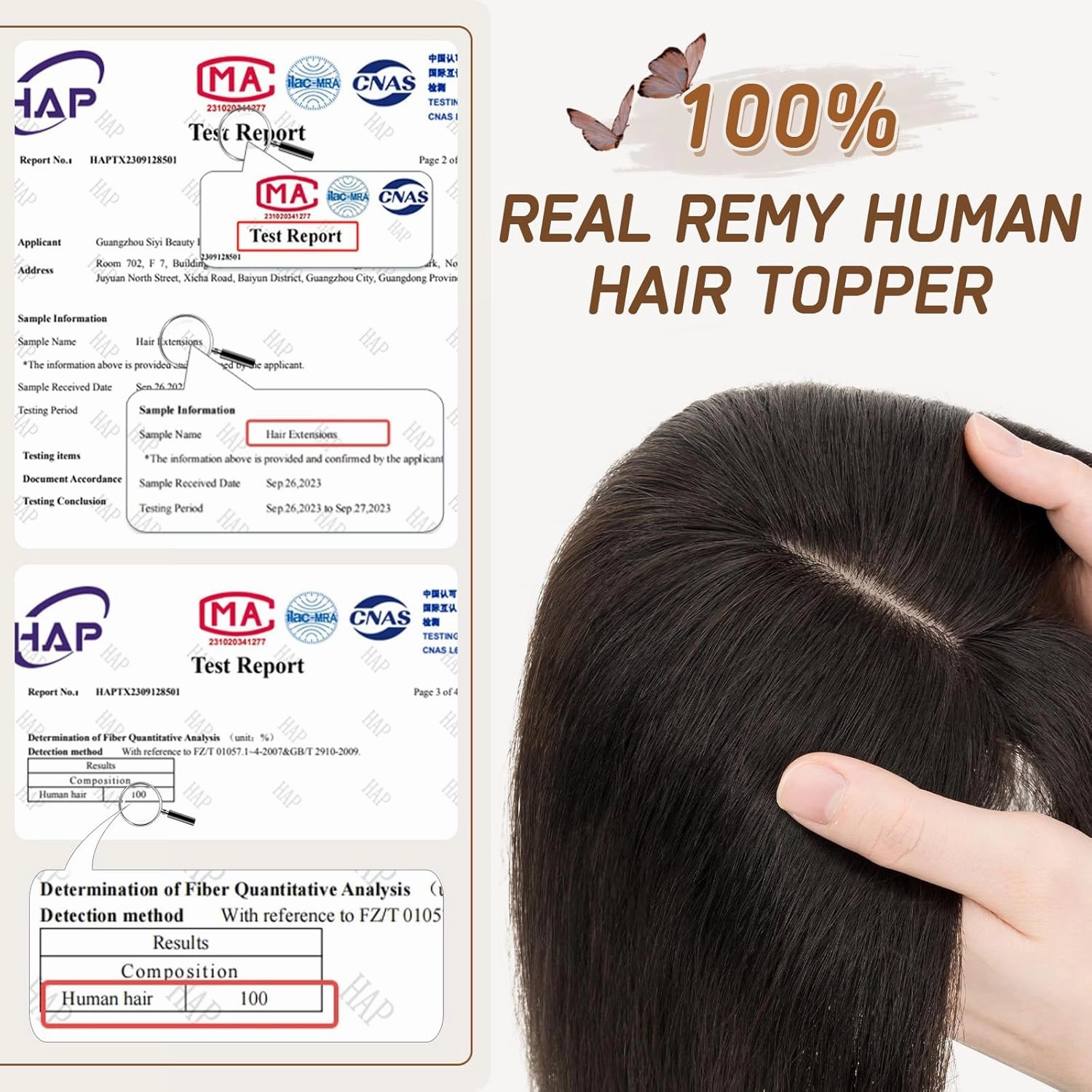 Rich Choices Real Human Hair Toppers for Women With Bang 100% Remy Human Hair Topper for Thinning Hair Clip in Silk Base Hair Topper 10 Inch #1B Natural Black