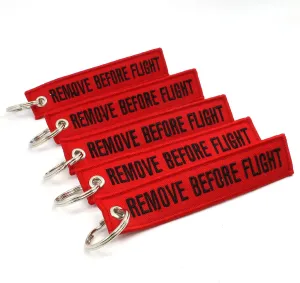 Rotary13B1 Remove Before Flight Key Chain - Red/Black - 5pcs