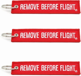 Rotary13B1 Remove Before Flight Key Chain - 3 Pack Red
