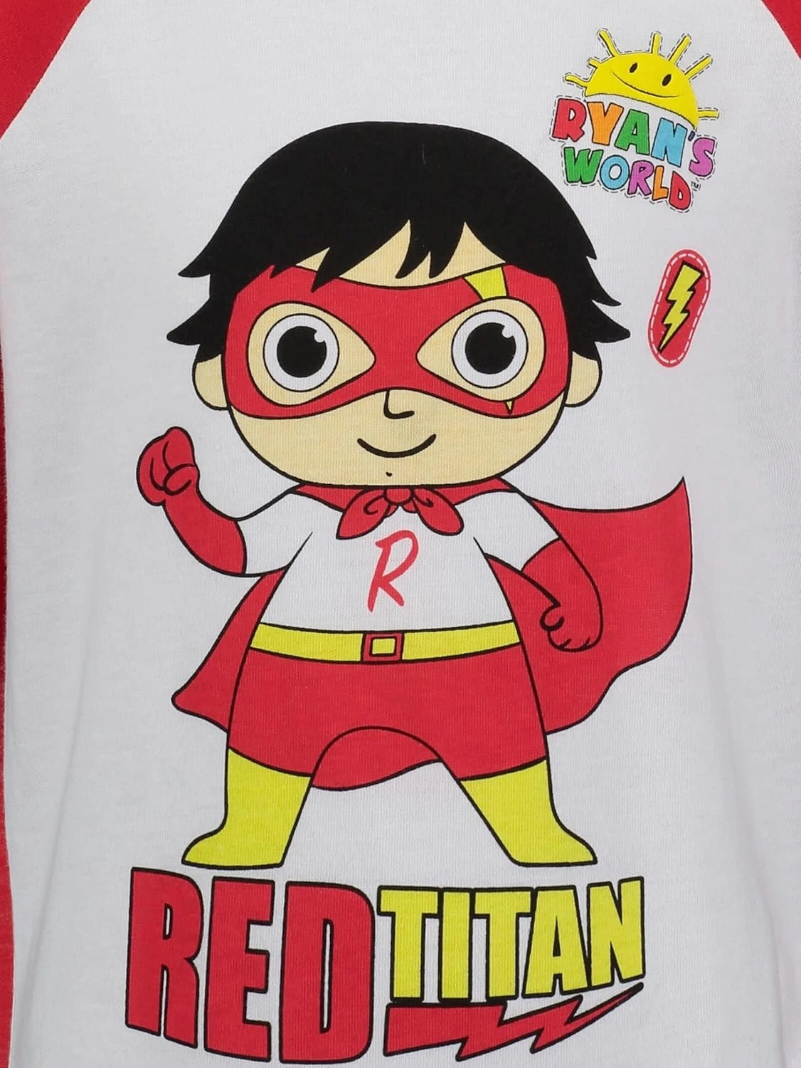 RYAN'S WORLD Red Titan Cosplay T-Shirt Cape and Mask 3 Piece Outfit Set Toddler to Little Kid