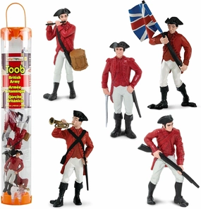 Safari Ltd. Revolutionary War British Army Designer TOOB - Set of 6 Detailed Miniature Figures Including General Cornwallis - Educational Toy Figurines for Boys, Girls & Kids Ages 3 