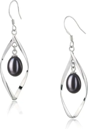 Sandy 7-8mm AA - Drop Quality Freshwater 925 Sterling Silver Cultured Pearl Earring Pair For Women