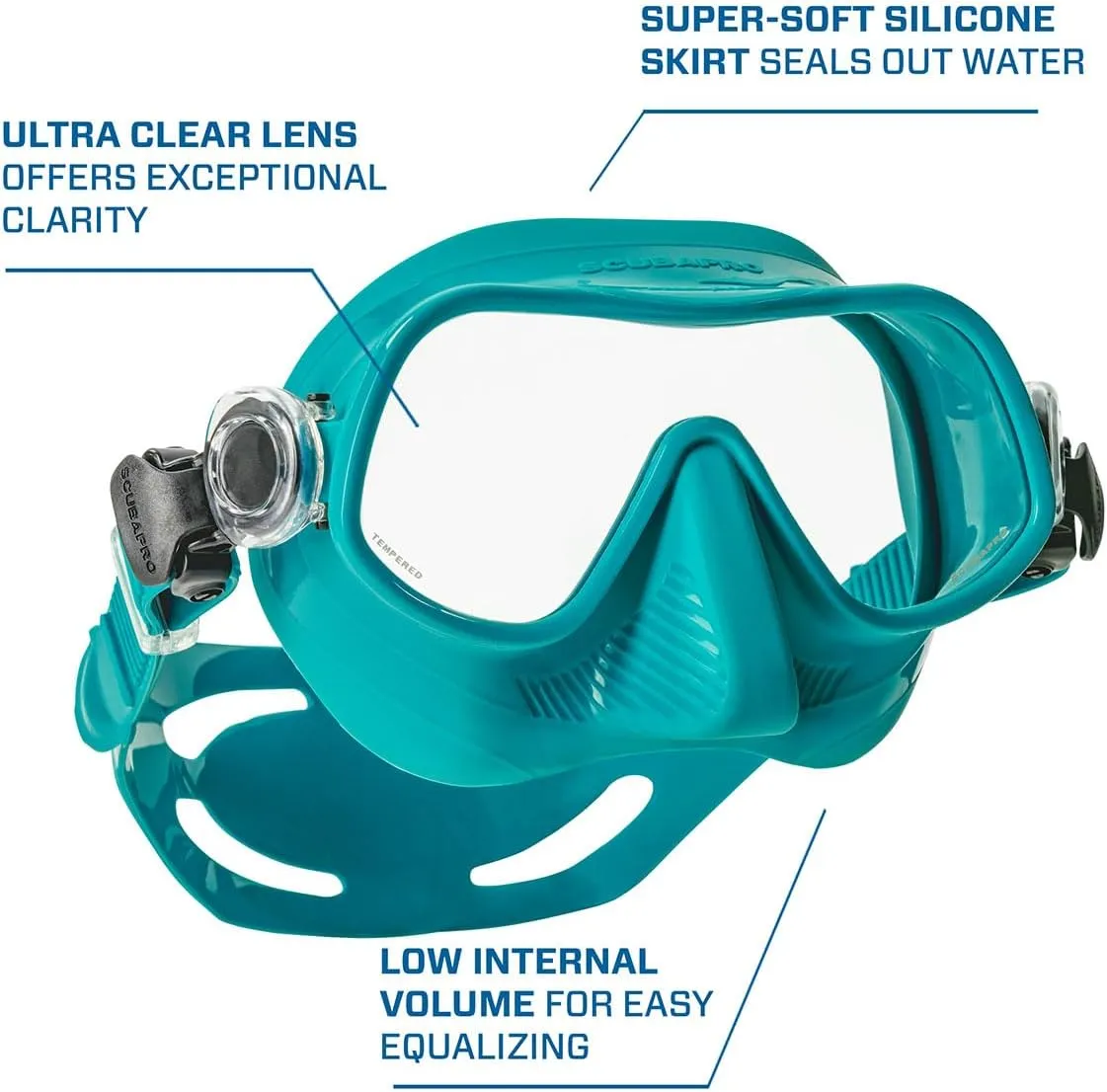 SCUBAPRO Steel Pro Scuba Diving Mask for Freediving, with Single Lens and Frameless, Low Volume Design